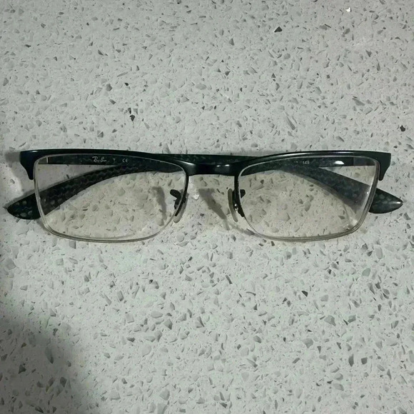 Ray-Ban Frames RB 8413 2503 Black/Exposed Carbon Fiber Half Rim 54 18 145 - Picture 2 of 6